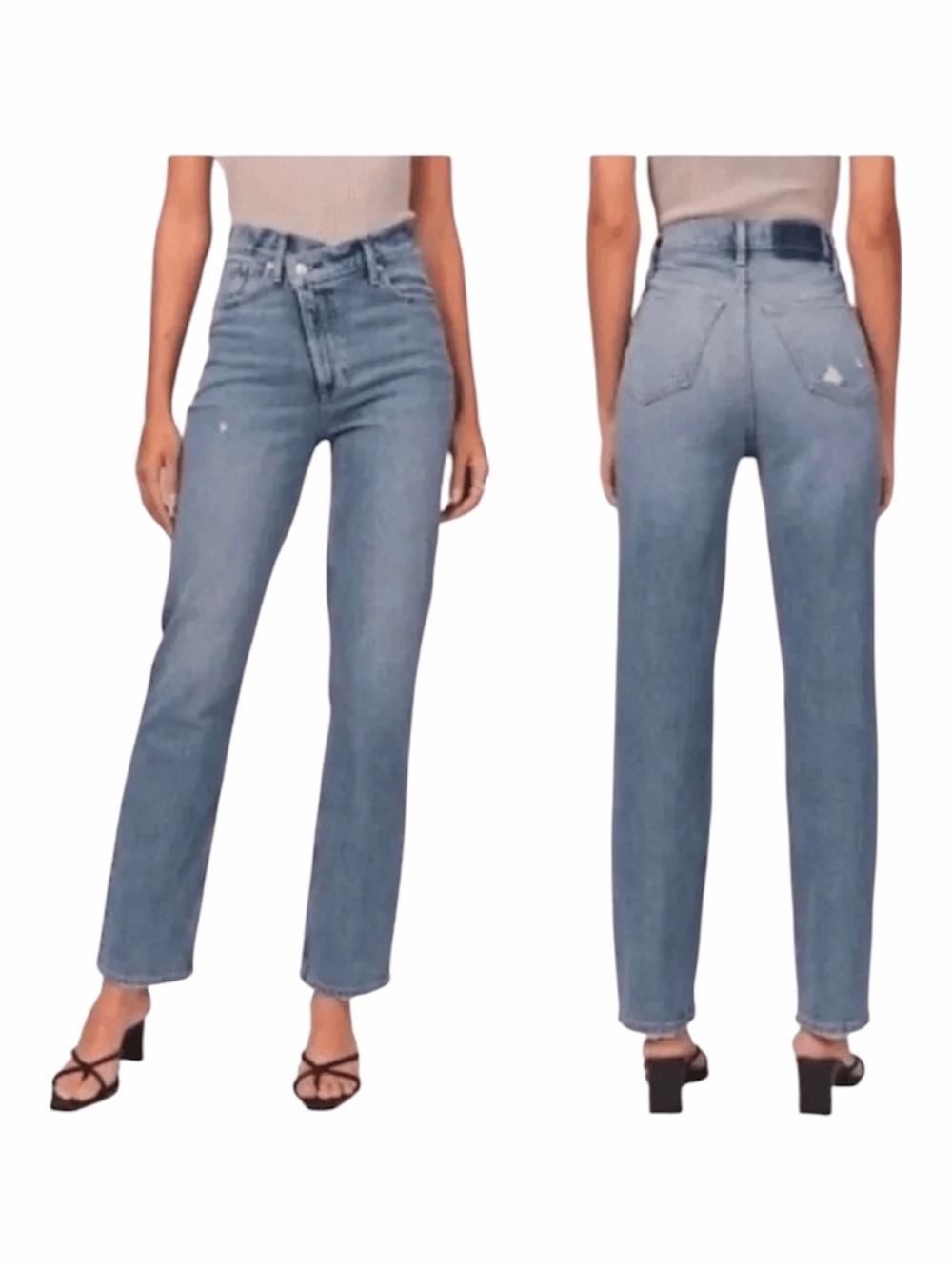Abercrombie & Fitch The 90s Straight Ultra High Rise Criss Cross Waist Size 24